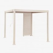 Pérgola Bioclimática De Alumínio Com Lâminas E Painel Druvia Tapioca Bege & Pérgula De 3x3 M Com 1 Painel De 90,5 Cm - Sklum