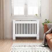 vidaXL Capa de Radiador Branco Brilhante 112 x 19 x 81,5 cm
