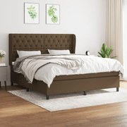 vidaXL Cama com molas/colchão 160x200 cm tecido castanho-escuro