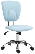 Vinsetto Cadeira Escritório Giratória de Couro PU com Altura Ajustável e Função Basculante 50x54x87,5-96,5 cm Azul Claro | Aosom Portugal