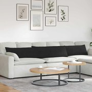 vidaXL Travesseiros de Sofá 2 pcs Preto 200 x 40 cm tecido