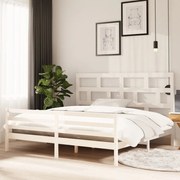 vidaXL Estrutura de cama 200x200 cm madeira de pinho maciça branco