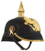 vidaXL Capacete soldado alemão prussiano réplica LARP aço preto