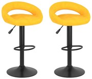 Bancos de bar 2 pcs veludo amarelo mostarda