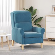 Poltrona Azul Azul Tecido, Madeira Padrão Ergonómica