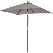Outsunny Guarda-sol Jardim Madeira Bambu Pátio Praia Inclinação Ajustável Resistente Intempéries 200x150x230 cm Cinza | Aosom Portugal