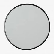 Espelho Redondo De Parede Em Ferro (ø45 Cm) Oliverton Preto - Sklum