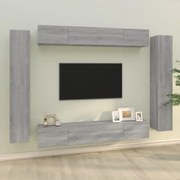 Conjunto móveis de TV 8 pcs madeira processada sonoma cinza