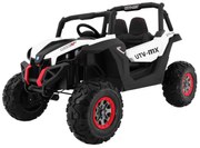 Carro elétrico para Crianças 2 Lugares Buggy SuperStar 2 x 12 V, 4x4 Com MP4, Rodas Espuma EVA, Assento	couro ecológico Branco