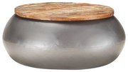 vidaXL Mesa de centro 68x68x30 cm madeira recuperada maciça cinzento