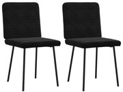 vidaXL Cadeiras de jantar 2 pcs veludo preto