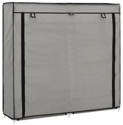 vidaXL Sapateira com cobertura 115x28x110 cm tecido cinzento