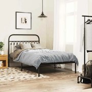 vidaXL Estrutura de cama com cabeceira 107x203 cm metal preto