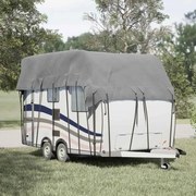 vidaXL Caravan capa de telhado 600x300 cm tecido não tecido cinzento
