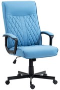 Vinsetto Cadeira de Escritório Giratória 360° com Encosto Alto Altura Ajustável e Função de Inclinação 65x65x102-112,5 cm Azul