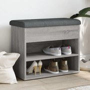 vidaXL Banco sapateira 62x32x50 cm derivados madeira cinzento sonoma