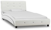 vidaXL Estrutura de cama 90x200 cm couro artificial branco