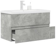 vidaXL 2 pcs conj. móveis casa banho derivados madeira cinza cimento