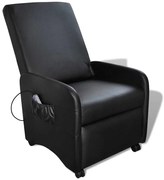 vidaXL Cadeira de massagens couro artificial preto