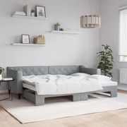 vidaXL Sofá-cama com gavetão 80x200 cm tecido cinzento-claro