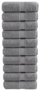 vidaXL Toalhas de rosto premium SOLUND 10 unidades cinza 30x30 cm 600 g/m²
