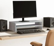 vidaXL Suporte monitor 54x22x15 cm derivados madeira cinzento sonoma