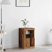 Lateral vidaXL com luzes LED Madeira velha 41x37x67 cm