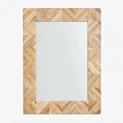 Espelho De Parede Retangular 50x70 Cm Em Madeira De Mangueira Mykonos Madeira De Manga - Sklum