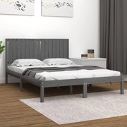 Estrutura de cama king 150x200 cm madeira maciça cinzento