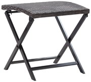 vidaXL Banco dobrável em vime PE castanho