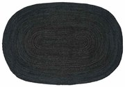 vidaXL Tapetes de área Oval Preto 100 x 152 cm Juta