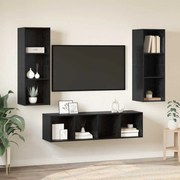 vidaXL Conjunto de Estantes para TV 3 pcs Carvalho preto