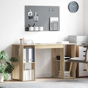vidaXL Mesa com Armazenamento Carvalho sonoma 130 x 50,5 x 75 cm