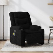 vidaXL Poltrona reclinável de massagens elétrica tecido preto