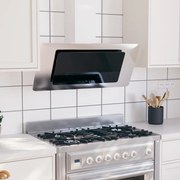 vidaXL Exaustor parede 90 cm aço inoxidável e vidro temperado prateado