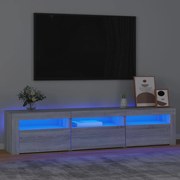 Móvel de TV com luzes LED 180x35x40 cm preto