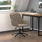 vidaXL Cadeira de escritório giratória veludo cinzento-claro