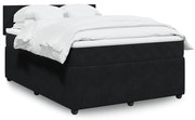 vidaXL Cama com molas/colchão 140x190 cm veludo preto