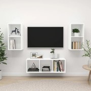 vidaXL 3 pcs conjunto de móveis de TV contraplacado branco