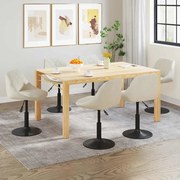 vidaXL Cadeiras de jantar giratórias 6 pcs veludo cor creme