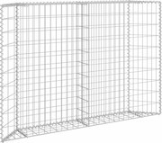vidaXL Canteiro elevado/cesto gabião trapézio 150x20x100cm aço galvan.