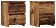 vidaXL Mesas de cabeceira 2pcs 30x30x40cm deriv. madeira madeira velha