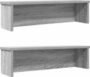 vidaXL Racks de cozinha empilhável 2 pcs cinza Sonoma 50x15x16 cm