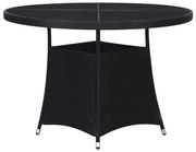 Mesa de jardim Ø110x74 cm vime PE preto