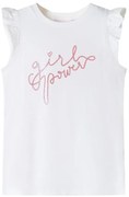 T-shirt para criança manga com folhos cor cru 140