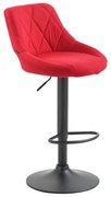 Banco de bar Lazio em tecido e com estrutura preta 46 x 83-104 x 49 cm Vermelho