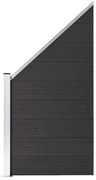 vidaXL Painel de vedação WPC 95x(105-180) cm preto