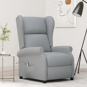 vidaXL Poltrona reclinável elétrica tecido cinza-claro