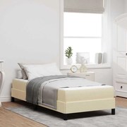 vidaXL Cama Box com colchão Creme 80 x 200 cm tecido