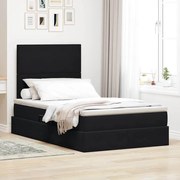 vidaXL Cama com arrumação e colchão Preto 120 x 200 cm Veludo